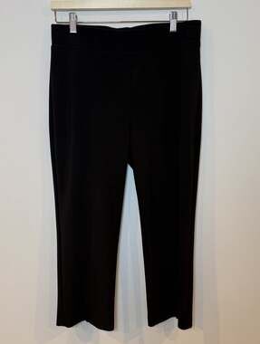 Joseph Ribkoff Pants Cropped Stretch Ankle Slit Black Size 10